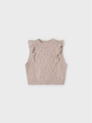 Mayoral Sweter 4.313 Brązowy Regular Fit. Brązowe swetry dla dziewczynek Mayoral, bez wzorów, z syntetyku, bez kołnierzyka, bez ramiączek, bez kaptura. Za 79.99 zł.