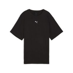 Damska koszulka o luźnym kroju ESS PUMA Black. Białe koszulki sportowe damskie Puma, bez wzorów, bez kołnierzyka, bez ramiączek, na fitness i siłownię. Za 190.00 zł.