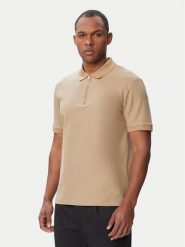 BOSS Polo H-Pei 88 50565320 Beżowy Regular Fit. Brązowe koszulki polo męskie Boss, m, bez wzorów, z bawełny, bez ramiączek. Za 629.99 zł.