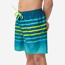 Spodenki surfingowe dla dzieci Olaian 100 Tokyo. Niebieskie szorty dla chłopców OLAIAN, bez wzorów, z materiału, sportowe. Za 29.99 zł.