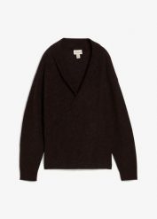 Sweter z ciepłej mieszanki alpaki. Brązowe swetry damskie bonprix, bez wzorów, z wełny, bez kołnierzyka, bez ramiączek, bez kaptura. Za 229.99 zł.