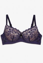 Granatowo-Różowy Koronkowy Biustonosz Typu Push Up Naloretta. Niebieskie biustonosze Renee, bez wzorów, z koronki. Za 34.99 zł.