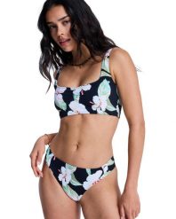 Majtki bikini o średnim kryciu dla Kobiety PRINTED ESSENTIALS Czarny. Czarne bikini damskie Roxy, xs, bez wzorów. Za 139.99 zł.