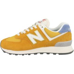 Buty New Balance WL574 Żółte. Żółte obuwie sportowe damskie New Balance, bez wzorów, z materiału, trekkingowe. Za 448.25 zł.