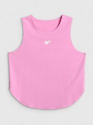 4F Top treningowy szybkoschnący damski - różowy XL. Czerwone koszulki sportowe damskie 4f, s, bez wzorów, bez kołnierzyka, bez ramiączek, na fitness i siłownię. Za 119.99 zł.