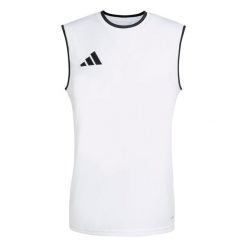 Koszulka męska adidas Entrada 26 Sleeveless Jersey. Białe koszulki sportowe męskie Adidas, l, bez wzorów, z jersey, bez kołnierzyka, bez ramiączek, na fitness i siłownię, climacool (adidas). Za 60.99 zł.