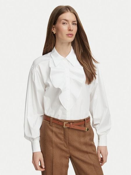 Luisa Spagnoli Koszula Loriana 543537 Biały Regular Fit. Białe bluzki damskie Luisa Spagnoli, m, bez wzorów, biznesowe, bez kołnierzyka, bez ramiączek. Za 1,209.00 zł.