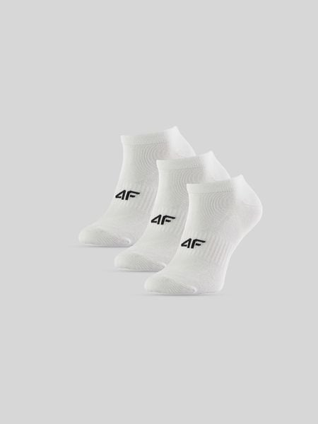 4F Skarpetki stopki (3-pack) damskie - białe 39-42. Białe skarpety damskie 4f, bez wzorów, z bawełny. Za 49.99 zł.