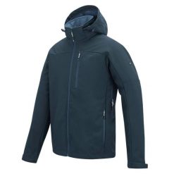 Męska wodoodporna kurtka softshell Arana z kapturem. Niebieskie kurtki sportowe męskie Regatta, m, bez wzorów, z elastanu, trekkingowe. Za 349.99 zł.
