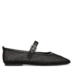 Baleriny Tommy Jeans. Czarne baleriny damskie Tommy Jeans, bez wzorów, z jeansu, bez obcasa. Za 299.99 zł.