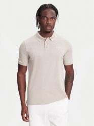Guess Polo Z5YP02 K9WF1 Beżowy Regular Fit. Brązowe koszulki polo męskie Guess, l, z aplikacjami, z bawełny, bez ramiączek. Za 239.99 zł.