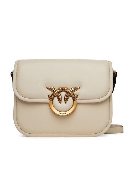 PINKO Torebka Love Box Bag Fl Mini 104297 A26L Écru. Listonoszki damskie Pinko, bez wzorów, ze skóry, bez dodatków. Za 1,059.00 zł.