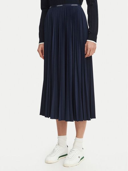 Lacoste Spódnica plisowana JF1402 Granatowy Regular Fit. Niebieskie spódnice damskie Lacoste, xl, bez wzorów, z syntetyku, plisowane. Za 789.99 zł.