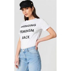 Trendyol T-shirt Feminism Statement - White. Białe t-shirty damskie Trendyol, z nadrukiem, z bawełny. Za 60.95 zł.