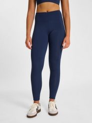 Damskie legginsy Hummel Pulse. Niebieskie legginsy damskie Hummel, m, bez wzorów, z elastanu, z podwyższonym stanem, na fitness i siłownię. Za 243.00 zł.