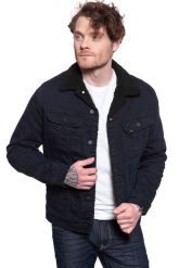 KURTKA JEANSOWA LEE SHERPA JACKET CLEAN BALLAD L87AQCKV 112122854. Brązowe kurtki męskie Lee, na zimę, l, bez wzorów, z bawełny, eleganckie, bez kaptura. Za 369.99 zł.