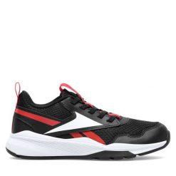Sneakersy Reebok. Czarne trampki i tenisówki chłopięce Reebok, bez wzorów, bez zapięcia. Za 149.99 zł.
