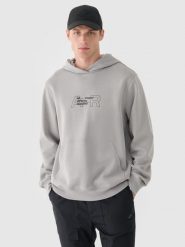4F Bluza dresowa nierozpinana z kapturem męska - szara XL. Szare bluzy męskie 4f, m, bez wzorów, z bawełny, z kapturem. W wyprzedaży za 99.99 zł.
