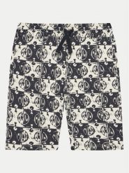 Guess Szorty materiałowe L5GD10 KA6R4 Czarny Relaxed Fit. Czarne szorty dla chłopców Guess, z aplikacjami, z bawełny. Za 109.99 zł.