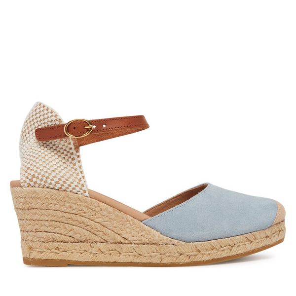 Espadryle Genuins. Niebieskie sandały damskie Genuins, bez wzorów, bez obcasa, bez zapięcia. Za 429.99 zł.