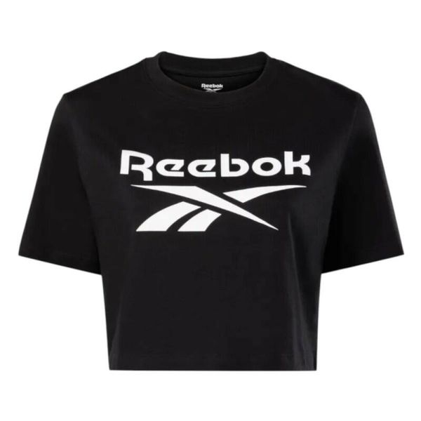 Koszulka Reebok Identity Big Logo Crop Tee. Czarne koszulki sportowe damskie 181 KEEPERS, xs, bez wzorów, z bawełny, bez kołnierzyka, bez ramiączek, na fitness i siłownię. Za 66.99 zł.