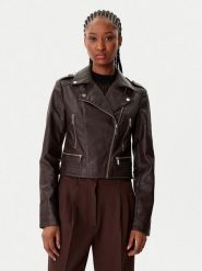 Morgan Kurtka z imitacji skóry 202-GRAMMO.N Brązowy Regular Fit. Brązowe kurtki damskie Morgan, bez wzorów, ze skóry, bez kaptura. Za 289.99 zł.