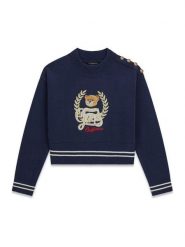 Guess Sweter J6BR16 Z1350 Granatowy Regular Fit. Niebieskie swetry dla dziewczynek Guess, z aplikacjami, bez kołnierzyka, bez ramiączek, bez kaptura. Za 264.99 zł.