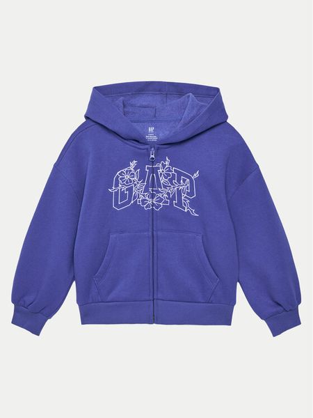 Gap Bluza 741310-02 Niebieski Relaxed Fit. Niebieskie bluzy dla dziewczynek GAP, bez wzorów, z bawełny, bez ramiączek, bez kaptura. Za 149.99 zł.