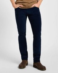 MESKIE SPODNIE MATERIAŁOWE LEE DAREN ZIP FLY RIVET NAVY 112373981. Niebieskie spodnie materiałowe męskie Lee, l, bez wzorów, z materiału. Za 219.99 zł.