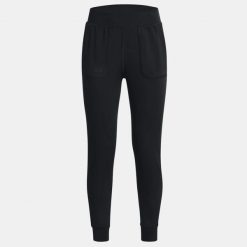 Spodnie dresowe dziewczęce Under Armour Motion Jogger. Czarne spodnie sportowe dla dziewczynek Under Armour, bez wzorów, z dresówki, trekkingowe. Za 99.99 zł.
