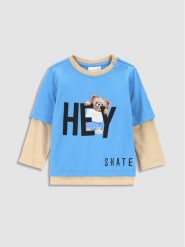 Coccodrillo Bluzka WC3143102SKN Błękitny Regular Fit. Niebieskie t-shirty dla chłopców COCCODRILLO, bez wzorów, z bawełny, bez ramiączek. Za 59.99 zł.
