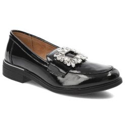 Czarne Półbuty Filippo Eleganckie Obuwie Damskie. Czarne półbuty damskie Filippo, na wiosnę, bez wzorów, z jeansu, eleganckie, bez obcasa, bez zapięcia. Za 149.00 zł.