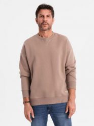 Klasyczna dresowa bluza unisex z okrągłym dekoltem brązowa V16 OU-SNBC-0104 XS/S. Brązowe bluzy damskie Ombre, s, bez wzorów, z dresówki, bez kaptura. Za 332.81 zł.