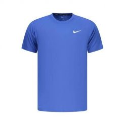 Koszulka sportowa męska Nike nessa586bl494xl. Niebieskie koszulki sportowe męskie Nike, l, bez wzorów, z materiału, bez kołnierzyka, bez ramiączek, na fitness i siłownię. Za 268.00 zł.