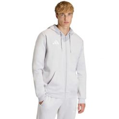Męska bluza adidas Entrada 26 Full Zip Hoody szara. Białe bluzy męskie Adidas, m, bez wzorów, z bawełny, bez kaptura. Za 146.99 zł.