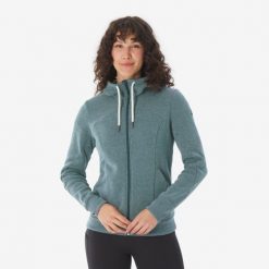 Bluza turystyczna damska Quechua NH500. Niebieskie bluzy sportowe damskie QUECHUA, l, bez wzorów, z materiału, bez kaptura, trekkingowe. Za 129.99 zł.