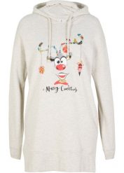 Długa bluza z kapturem i rozcięciem z boku. Czerwone bluzy damskie bonprix, na zimę, bez wzorów, z kapturem. Za 109.99 zł.