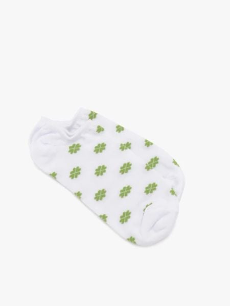 Skarpetki damskie w koniczyny. Białe skarpety damskie Ryłko, bez wzorów, z bawełny. W wyprzedaży za 14.99 zł.