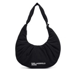 Torebka Karl Lagerfeld Jeans. Czarne torebki do ręki damskie Karl Lagerfeld Jeans, bez wzorów, z jeansu, klasyczne, bez dodatków. Za 709.99 zł.
