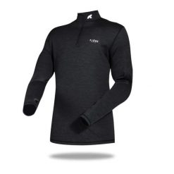 Koszulka z długim rękawem męska wykonana w 100% z wełny merynosów – Finn 210 Zip. Czarne koszulki sportowe męskie FJORK MERINO, na zimę, m, bez wzorów, z wełny, bez kołnierzyka, bez ramiączek, narciarskie. Za 579.00 zł.