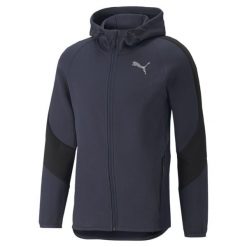 Bluza Puma Evostripe. Niebieskie bluzy męskie Puma, xs, bez wzorów, z gumy, z kapturem. Za 291.40 zł.