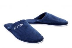 METEOR 042 FROTTE IZABELA ciemnoniebieski, kapcie/klapki damskie. Niebieskie kapcie damskie Meteor, bez wzorów. Za 38.99 zł.