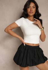 Biały T-shirt Cropped z Wiskozą Efranessa. Białe bluzki damskie Renee, l, z aplikacjami, z wiskozy, eleganckie, bez kołnierzyka. Za 59.99 zł.