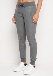 Ciemnoszare Spodnie Dresowe z Gumką w Pasie i Polarem Persayus. Szare spodnie dresowe damskie Born2be, l, bez wzorów, z dresówki. Za 34.99 zł.