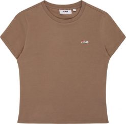 Fila Koszulka damska Fila Trivero beżowa FAW1205 70008 M. Brązowe t-shirty damskie Fila, m, bez wzorów, bez kołnierzyka. Za 113.24 zł.