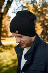 Męska czapka zimowa ocieplana Brødrene cz2 czarna 9913. Czarne czapki i kapelusze męskie na zimę, bez wzorów, eleganckie. Za 49.97 zł.