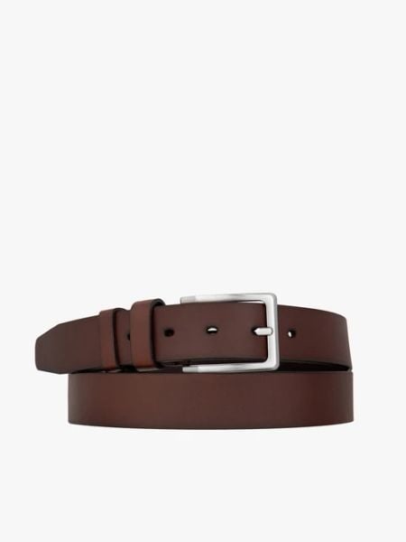 Ciemnobrązowy pasek ze skóry licowej. Brązowe paski damskie Brawo sp. z o.o., bez wzorów, z denimu, eleganckie. Za 129.99 zł.