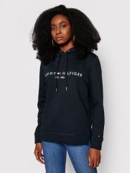 Tommy Hilfiger Bluza Heritage WW0WW31998 Granatowy Regular Fit. Niebieskie bluzy damskie Tommy Hilfiger, xs, bez wzorów, z bawełny, bez kaptura. Za 319.99 zł.