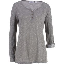 Shirt, długi rękaw bonprix szary melanż. Bluzki damskie bonprix. Za 44.99 zł.