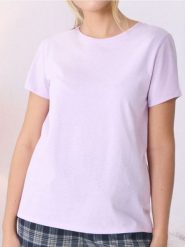 Koszulka basic - fioletowy. Fioletowe t-shirty damskie Sinsay, l, bez wzorów, bez kołnierzyka. W wyprzedaży za 6.99 zł.